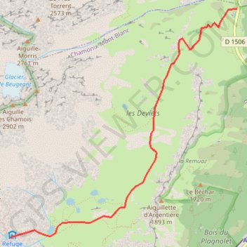 Par le Col des Montets GPS track, route, trail