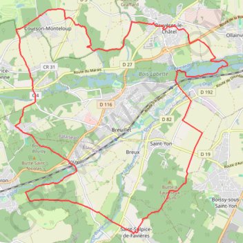 Autour de Breuillet - Courson-Monteloup GPS track, route, trail