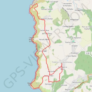 Les Falaises de Tredrez GPS track, route, trail