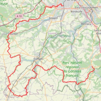 GR111 De Milly-la-Forêt à Saint Michel-sur-Orge (Essonne) GPS track, route, trail