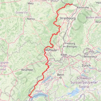 Carte Hexatrek - 6 étapes GPS track, route, trail