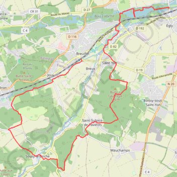 Egly - Breuillet GPS track, route, trail