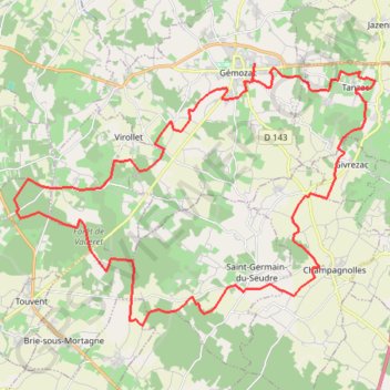 Gemozac VTT GPS track, route, trail
