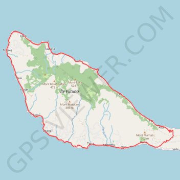 FUTUNA - tour de l'île GPS track, route, trail