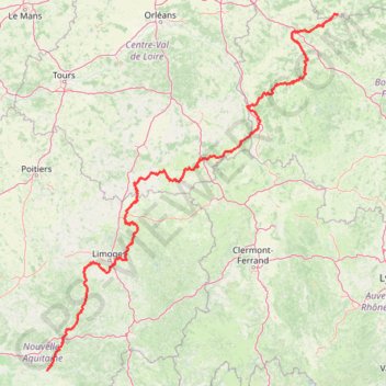 GR 654 - Le chemin vers Saint-Jacques-de-Compostelle via Vézelay GPS track, route, trail