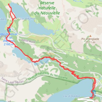 Les lacs inférieurs du massif de Néouvielle GPS track, route, trail