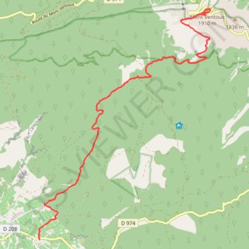 Le Mont ventoux GPS track, route, trail