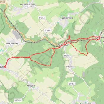 En Alsace Bossue, de Durstel à Frohmuhl GPS track, route, trail