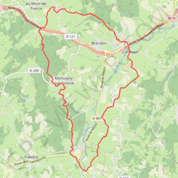 Boucle autour de Clermain GPS track, route, trail