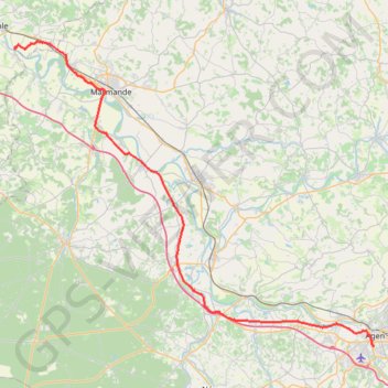 Bourdelles - Agen GPS track, route, trail