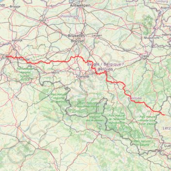 Lille Bruxelles à Vélo GPS track, route, trail