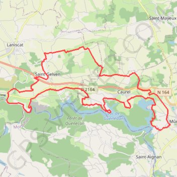 Guerlédan Course à pied GPS track, route, trail