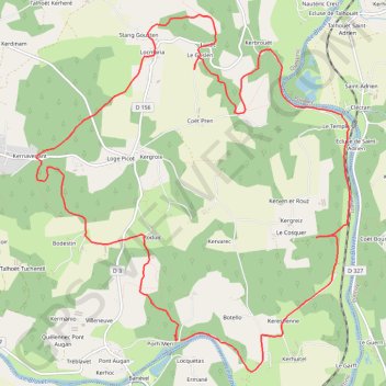 Pont-Augan - Quistinic GPS track, route, trail