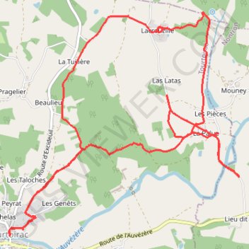 Tourtoirac (boucle de la fontaine de Ladoux) GPS track, route, trail