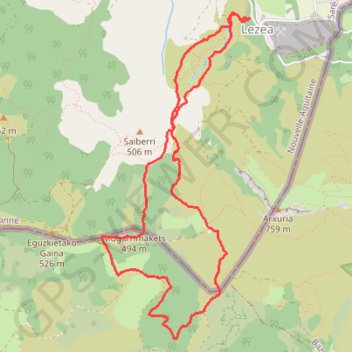 Le circuit des Trois Bornes depuis les Grottes de Sare GPS track, route, trail