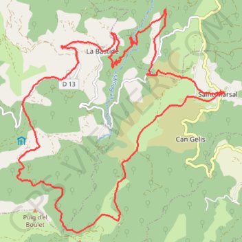 Circuit VTT depuis Saint-Marsal GPS track, route, trail