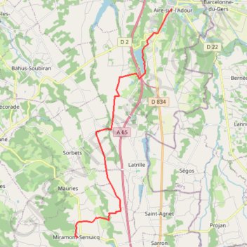 GR65 sept 2023 J1 GPS track, route, trail