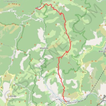 Mercantour - de la baisse de Camp d'Argent à Sospel GPS track, route, trail