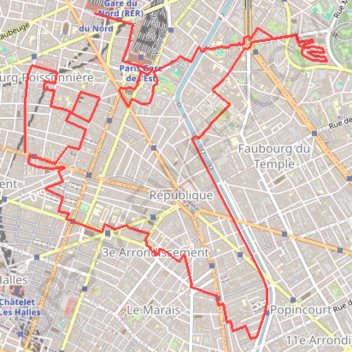 Paris - Faubourg Poissonnière GPS track, route, trail