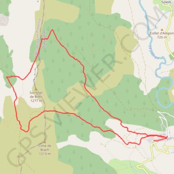 Trigance Le Tour de La Montagne de Breis GPS track, route, trail