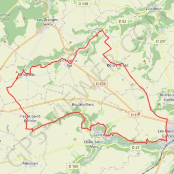 Parcours Essonne : Etampes-Boissy-Richarville GPS track, route, trail