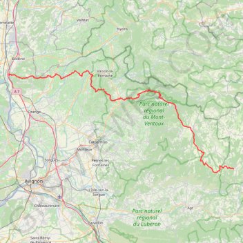 GR4 De Mondragon (Vaucluse) à Simiane-la-Rotonde (Alpes-de-Haute-Provence) GPS track, route, trail