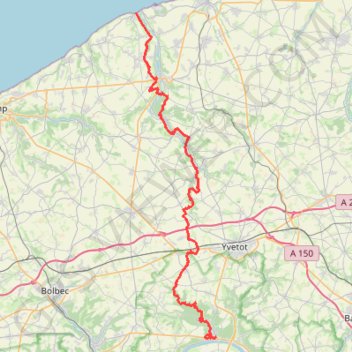 GR211 De Veulettes-sur-Mer à Caudebec-en-Caux (Seine-Maritime) GPS track, route, trail