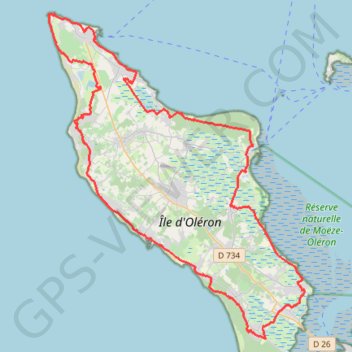 Tour île D'OLERON de 75kms GPS track, route, trail