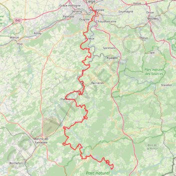 GR 057 : Vallée de l'Ourthe GPS track, route, trail