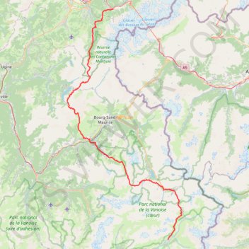 GR 5 : Des Houches (Haut-Savoie) à Bessans (Savoie) GPS track, route, trail