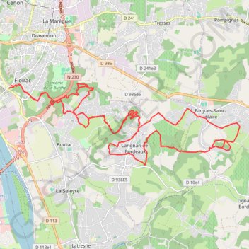 Floirac - Bouliac - Carignan-de-Bordeaux - Fargues-Saint-Hilaire GPS track, route, trail