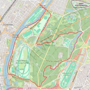 Bois de Boulogne - Puteaux GPS track, route, trail