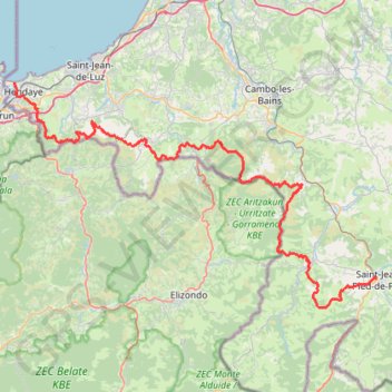 Pays basque de Hendaye à Saint-Jean-Pied-de-Port GPS track, route, trail
