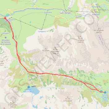 Super Barèges - Cabane d'Aygues Cluses GPS track, route, trail