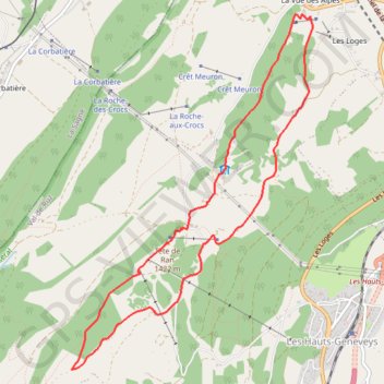 La Vue des Alpes GPS track, route, trail