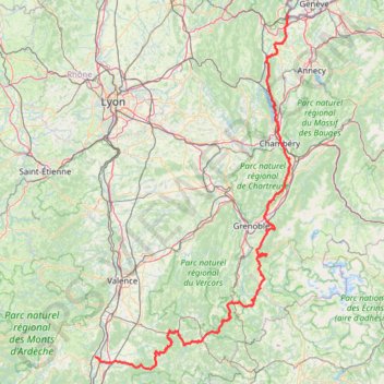 Sur les pas des huguenots - De Montélimar à Chancy GPS track, route, trail