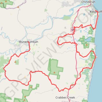 Murwillumbah - Kingscliff GPS track, route, trail