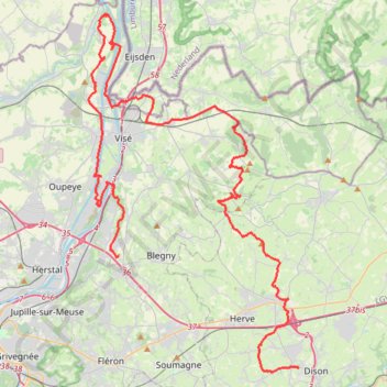 Fort Barchon - Gîte GPS track, route, trail