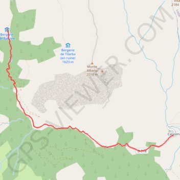 Liaison du refuge de Tighjettu à Calasima GPS track, route, trail
