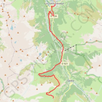 Pyrénées - GR10 - Luz Saint Sauveur - Saugué GPS track, route, trail