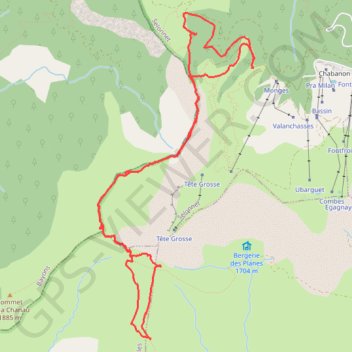 Aller Retour au sommet Les Tomples - Chabanon (04) GPS track, route, trail