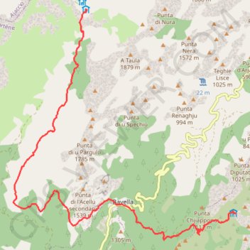 GR20 Asinau - Paliri GPS track, route, trail