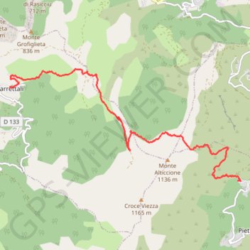 Chemin de Lumière Pietracorbara-Barrettali GPS track, route, trail