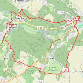 Chevreuse - route des châteaux GPS track, route, trail