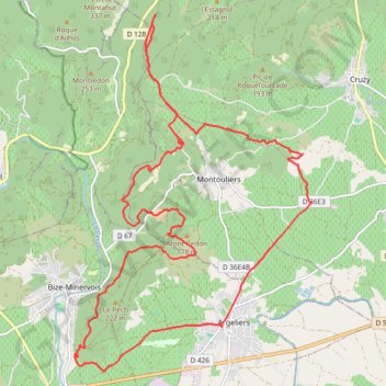 Le Pech de Bize - Argeliers GPS track, route, trail