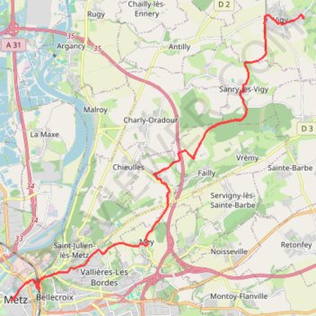 Jakobsweg - Vigy nach Metz GPS track, route, trail