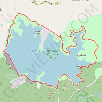 Sugarloaf Reservoir Park GPS track, route, trail
